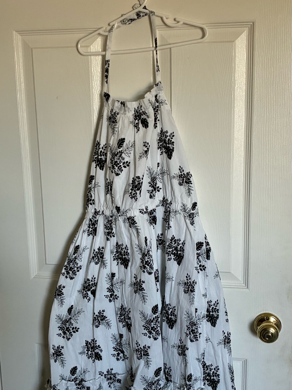 Janie and Jack White Dress with Black Floral Print